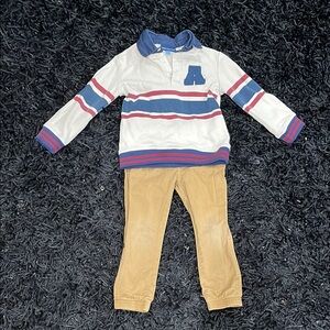 Andy & Evan boys collared sweatshirt and pants set, size 3T